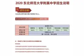 东北师大附中（自由校区）计划招700名学生，长春市实验中学计划招790名学生图片
