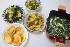 我家晚餐，没有大鱼大肉，全是家常菜，被网友评价：好吃不胖图片