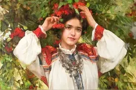 俄罗斯画家娜塔莎笔下清纯的小美女，这画看着太舒服了图片