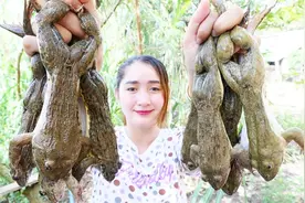 柬埔寨美少女吃牛蛙，奇葩吃法羡煞旁人视频封面