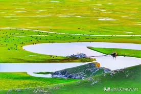 独库公路上的经典，巴音布鲁克高山牧场，草原上醉美的九曲十八弯图片