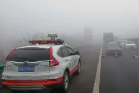 大雾中的温暖接力图片