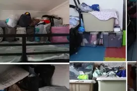 60㎡改造，一家六口人睡大通铺，物品杂乱无处落脚图片