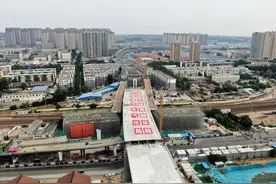 洛阳市玻璃厂路上跨陇海铁路立交工程顺利完成主线桥转体施工图片