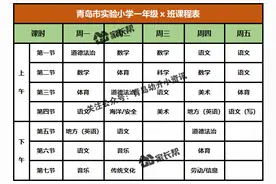 青岛「公办+民办小学」作息时间表及课程表汇总图片