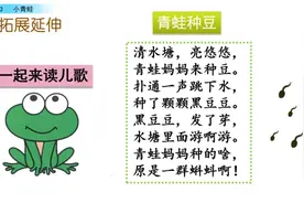小学语文一年级下册 识字3《小青蛙》课文学案课件、同步练习答案图片