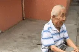 狗狗陪老大爷生活久了，坐姿也变成了大爷图片