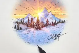 彩色的针管笔线描画是如此的美，针管笔下的微小世界！图片