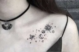 女孩最爱的锁骨纹身，太有魅力了图片