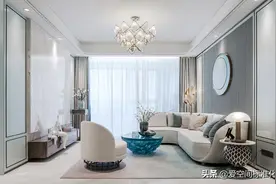 96㎡绝美轻奢中式，一种色调一片情深，梦幻蒂芙尼蓝一见倾心图片