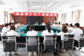阜蒙县委书记刘彦鸿与全县青少非干部代表座谈图片