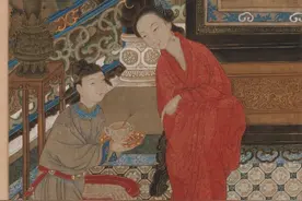 古画《杨贵妃出浴图》，仆人女扮男装，端着的汤碗里暗藏毒药？图片