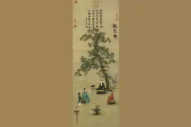 赵佶这幅画真妙：3个瘦金体字画龙点睛，蔡京在上面题诗一首图片