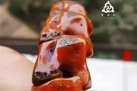 一条蛇骨手串盘6年，红得似玛瑙，玩家们盘到位的串儿真不少图片