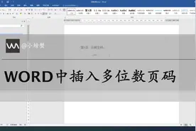 Word中如何插入二位数、三位数页码图片