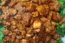 羊肉串的简化版，夹馍一样好吃——孜然羊肉图片