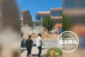 河南一4层楼房坍塌，承重结构堪称奇葩！房主：邻居地基挖太深图片