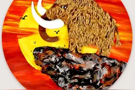 儿童画教程｜趣味手工结合创意联想《冰川时代的猛犸象》图片