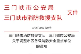 最新丨关于调整三门峡市区各级消防安全重点单位的通知图片