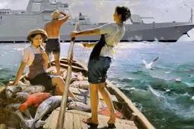 著名油画背后隐秘：渔女遥望外国巡洋舰，网友：换成万吨大驱更帅图片