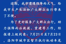 紧急通知！21日至23日洛阳不限行图片
