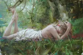 意大利油画女人体，风情美丽图片