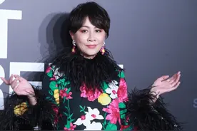 刘嘉玲现身红毯，夏天穿红配绿鸵鸟毛连衣裙，戴6000元珠宝显低调图片