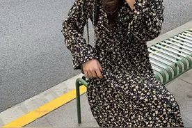 过膝中长裙孕妇装春秋款泫雅风小雏菊今年最流行风图片