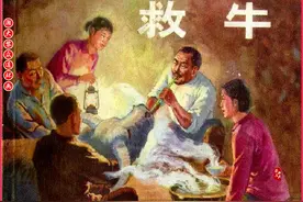 瀚大黎众｜牛年带牛字的文革阶级斗争连环画《救牛》集体绘画图片
