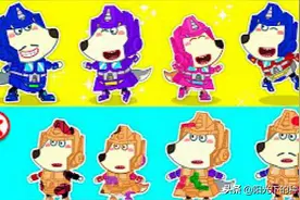 爸爸和小灰狼妹妹用废旧纸箱制作一个可爱的机器人图片