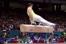 李小双在亚特兰大奥运会鞍马比赛上，行云流水史诗级的表演图片