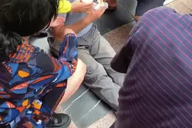 外地男子饿晕在桂林市中心，桂林热心群众提供帮助图片