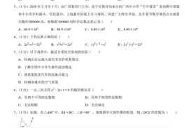 2020年广西南宁市中考数学试卷图片