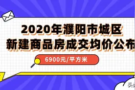 2020年濮阳市城区新建商品房成交均价6900元/平方米图片