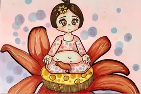 儿童画教程#练瑜伽的女孩～爱运动绘画系列｜原创图片
