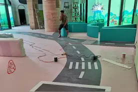 云南安宁砂之船奥特莱斯游乐场定制地面图片