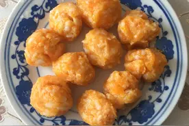 山药胡萝卜丸，老人孩子都喜爱，做法简单的清凉甜点图片