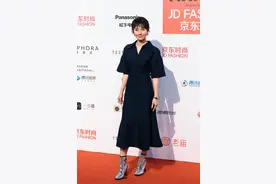 袁泉一袭蓝色礼服长裙出席活动，优雅动人图片