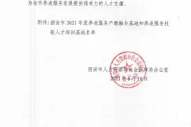 西安医专被西安市人社局遴选为2021年度养老技能人才培训基地！图片