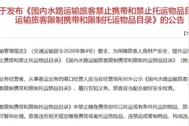 本月10日起，这些物品被禁止或限制携带和托运，涉及生命财产安全图片
