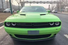 极致狂野的美系肌肉跑车！挑战者3.6 SXT亮绿色太抢眼 户外实拍图图片
