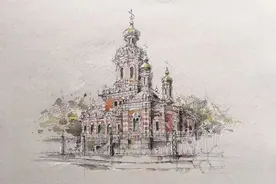 插画师的建筑速写作品，建筑物外表不可思议的千变万化图片
