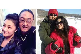 于月仙与胖老公合照，谢大脚肤白貌美气色佳，老公待她百依百顺图片