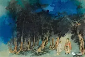 张大千泼彩画与古诗，凉快图片