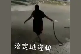 老奶奶路遇长蛇徒手甩飞 网友惊呆：这样也行？图片