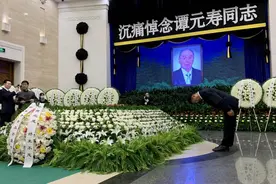 叶少兰、于魁智、李胜素、胡文阁、马未都等送别《沙家浜》“郭建光”饰演者谭元寿图片