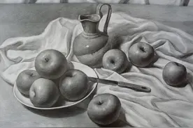 素描静物图片，素描静物高清临摹范本图片