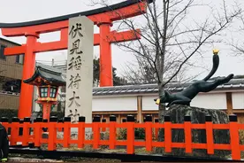 来京都不穿和服？我去伏见稻荷看鸟居，找稻荷神，为家人祈福图片