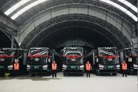 中国一汽解放新能源纯电动重卡亮相北京： 助力首都道路交通建设图片