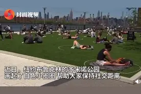 纽约公园画圈保持社交距离 网友：像极了悟空给师傅画的圈图片